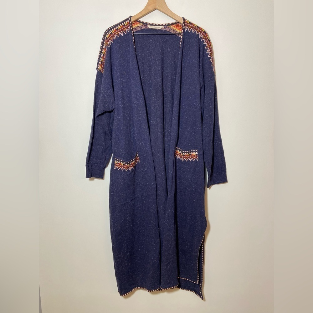 Soft Surroundings Blue Tweed Long Cardigan Sz XL